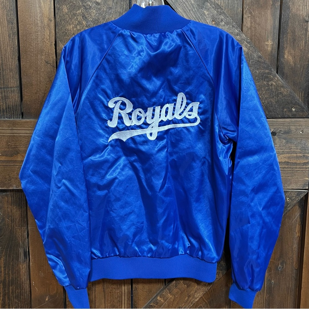 Royals Satin Bomber Jacket - Blue